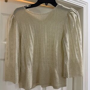 Vintage  Cream Textured Knit Sweater